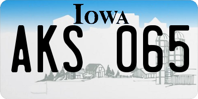 IA license plate AKS065