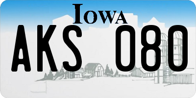 IA license plate AKS080