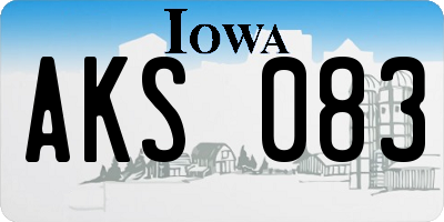 IA license plate AKS083