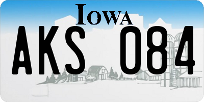 IA license plate AKS084
