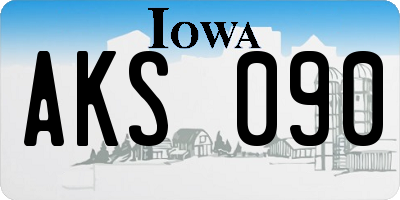 IA license plate AKS090