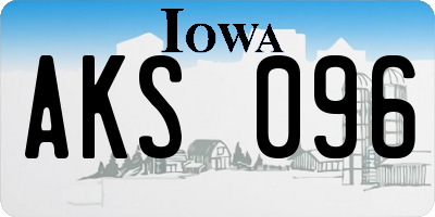 IA license plate AKS096