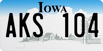 IA license plate AKS104