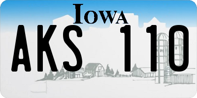 IA license plate AKS110