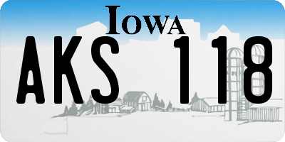 IA license plate AKS118