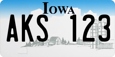 IA license plate AKS123