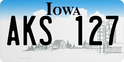 IA license plate AKS127