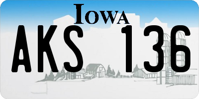 IA license plate AKS136
