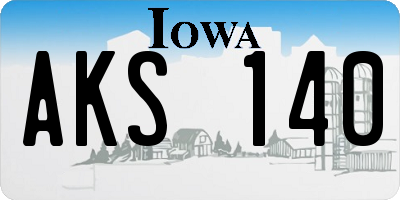 IA license plate AKS140