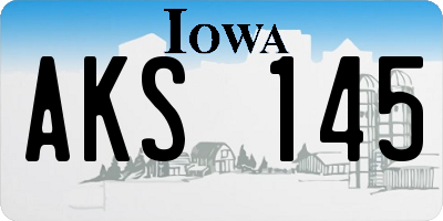 IA license plate AKS145