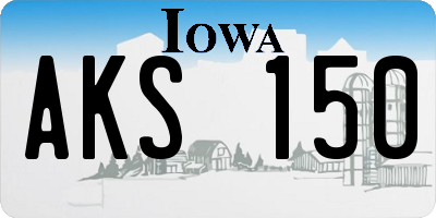 IA license plate AKS150