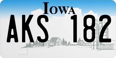 IA license plate AKS182