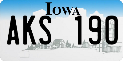 IA license plate AKS190