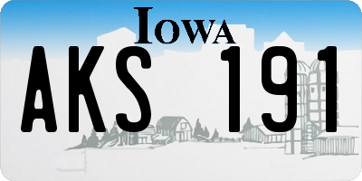 IA license plate AKS191