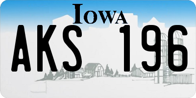 IA license plate AKS196