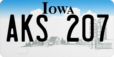 IA license plate AKS207