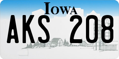 IA license plate AKS208