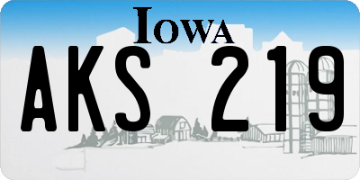 IA license plate AKS219