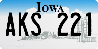 IA license plate AKS221