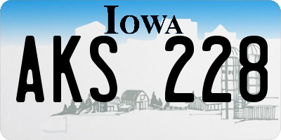 IA license plate AKS228