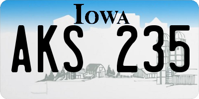 IA license plate AKS235