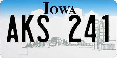 IA license plate AKS241