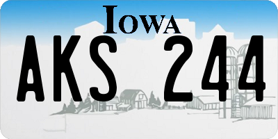 IA license plate AKS244