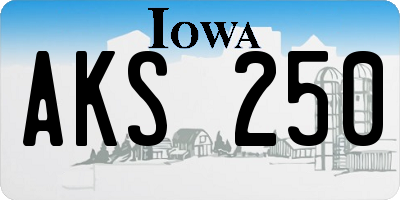IA license plate AKS250
