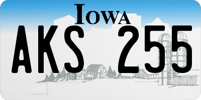 IA license plate AKS255