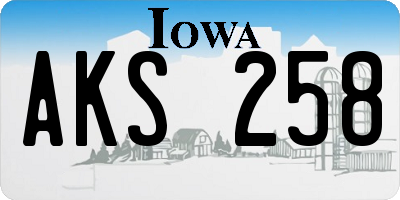 IA license plate AKS258