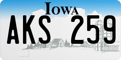 IA license plate AKS259
