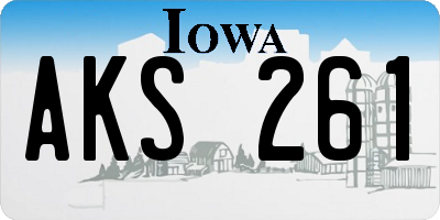 IA license plate AKS261