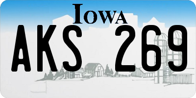 IA license plate AKS269