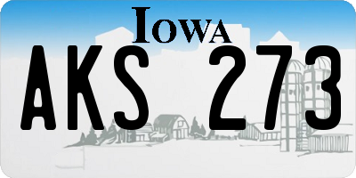 IA license plate AKS273