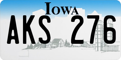 IA license plate AKS276