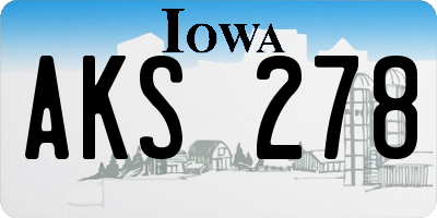 IA license plate AKS278