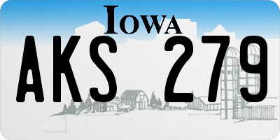 IA license plate AKS279