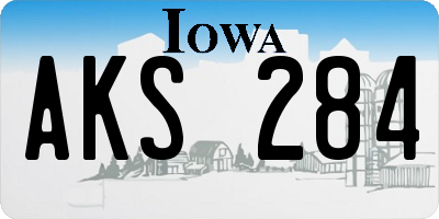 IA license plate AKS284