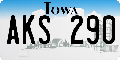 IA license plate AKS290