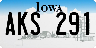 IA license plate AKS291