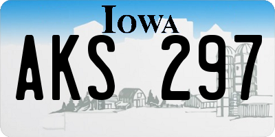 IA license plate AKS297