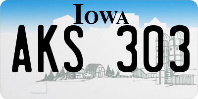 IA license plate AKS303