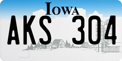 IA license plate AKS304