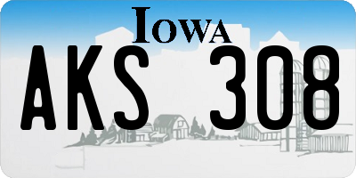 IA license plate AKS308