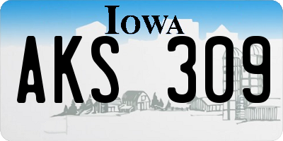 IA license plate AKS309