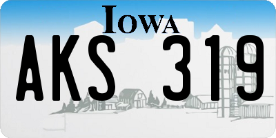 IA license plate AKS319