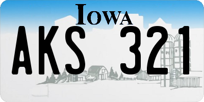 IA license plate AKS321
