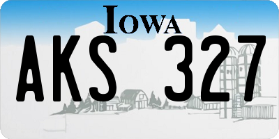 IA license plate AKS327