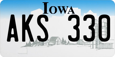 IA license plate AKS330