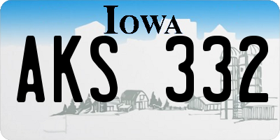 IA license plate AKS332